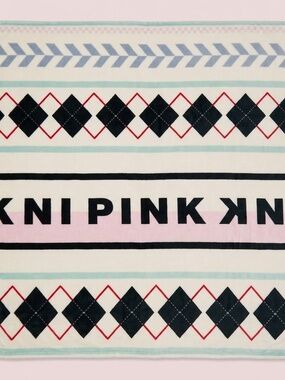 NWT PINK Victoria's Secret Pink, Black & Red Patterned Throw